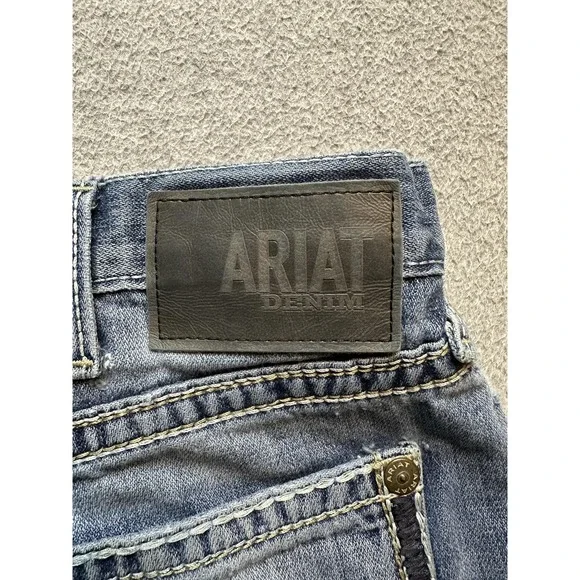 Ariat M4 Low Rise Boot Jeans Mens 40x32 Light Wash Blue Denim Bootcut 10019557